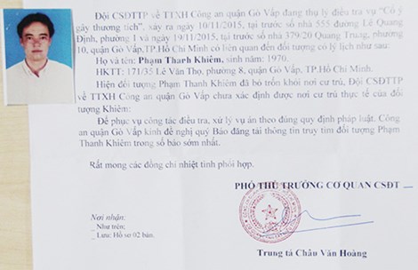 Khoanh vùng kẻ đánh người cầu cứu công an