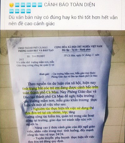 Chưa kiểm tra đã phát báo động bắt cóc trẻ em