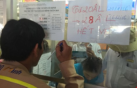 Nhà xe lách, tăng vé xe tết