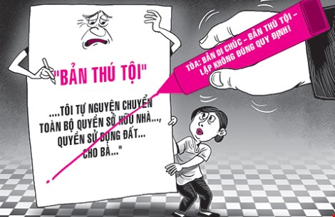 ‘Bản thú tội ngoại tình’ có được coi là di chúc?