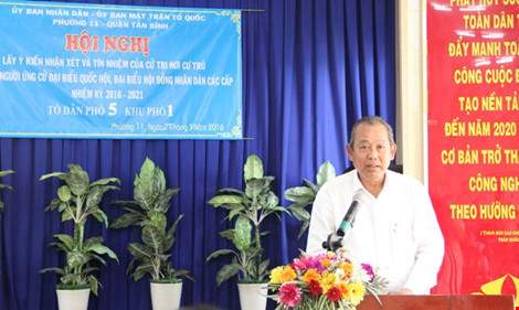 100% cử tri đồng ý giới thiệu ông Trương Hòa Bình ứng cử ĐBQH