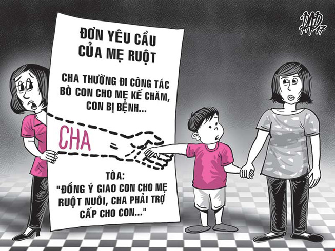 Cha cưới vợ mới, phải giao con cho mẹ
